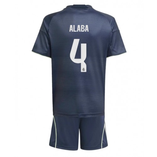 Stroje piłkarskie Real Madrid David Alaba #4 Koszulka Wyjazdowej dla dzieci 2025-26 Krótki Rękaw (+ szorty)